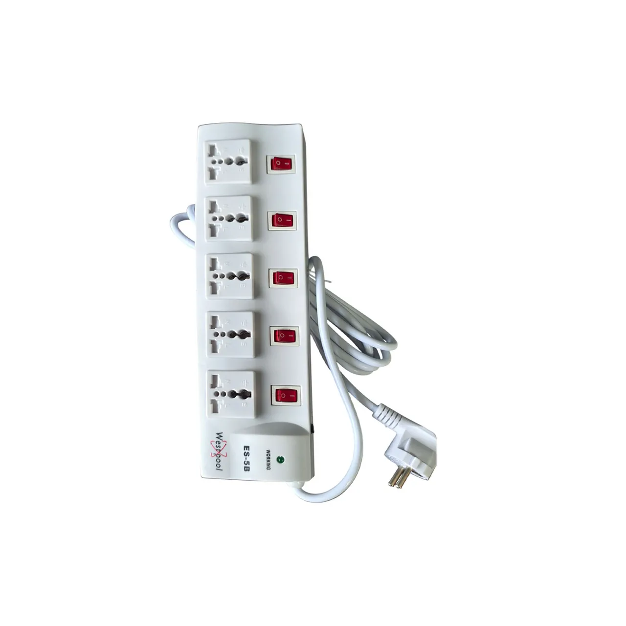 Rallonge parafoudre WPL, 5 prises et 2 USB, 3 m (ES-5B)