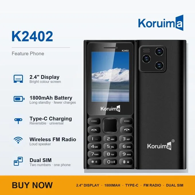 Téléphone à touches Koruima K2402, grande batterie