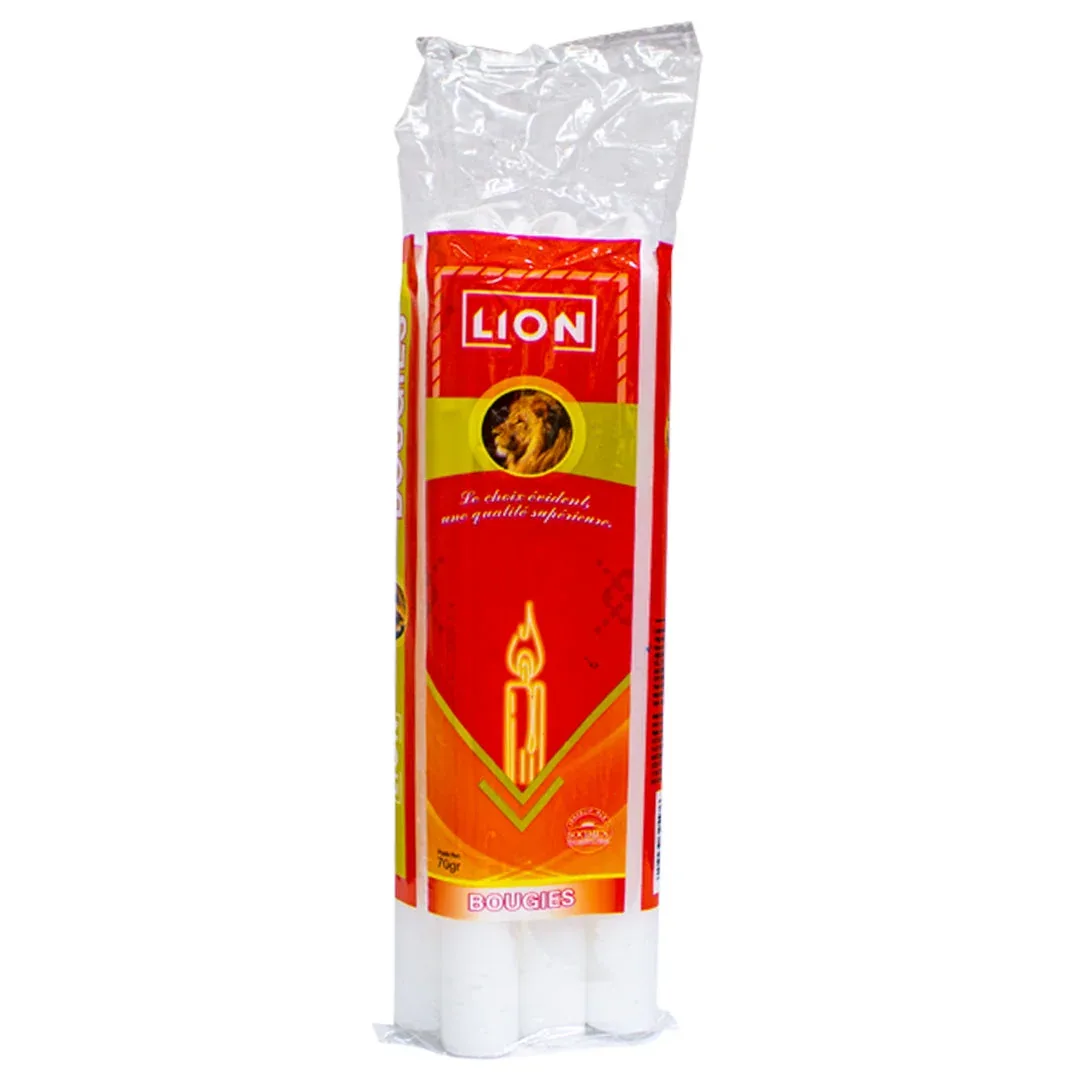 Bougies blanches Lion 75 g