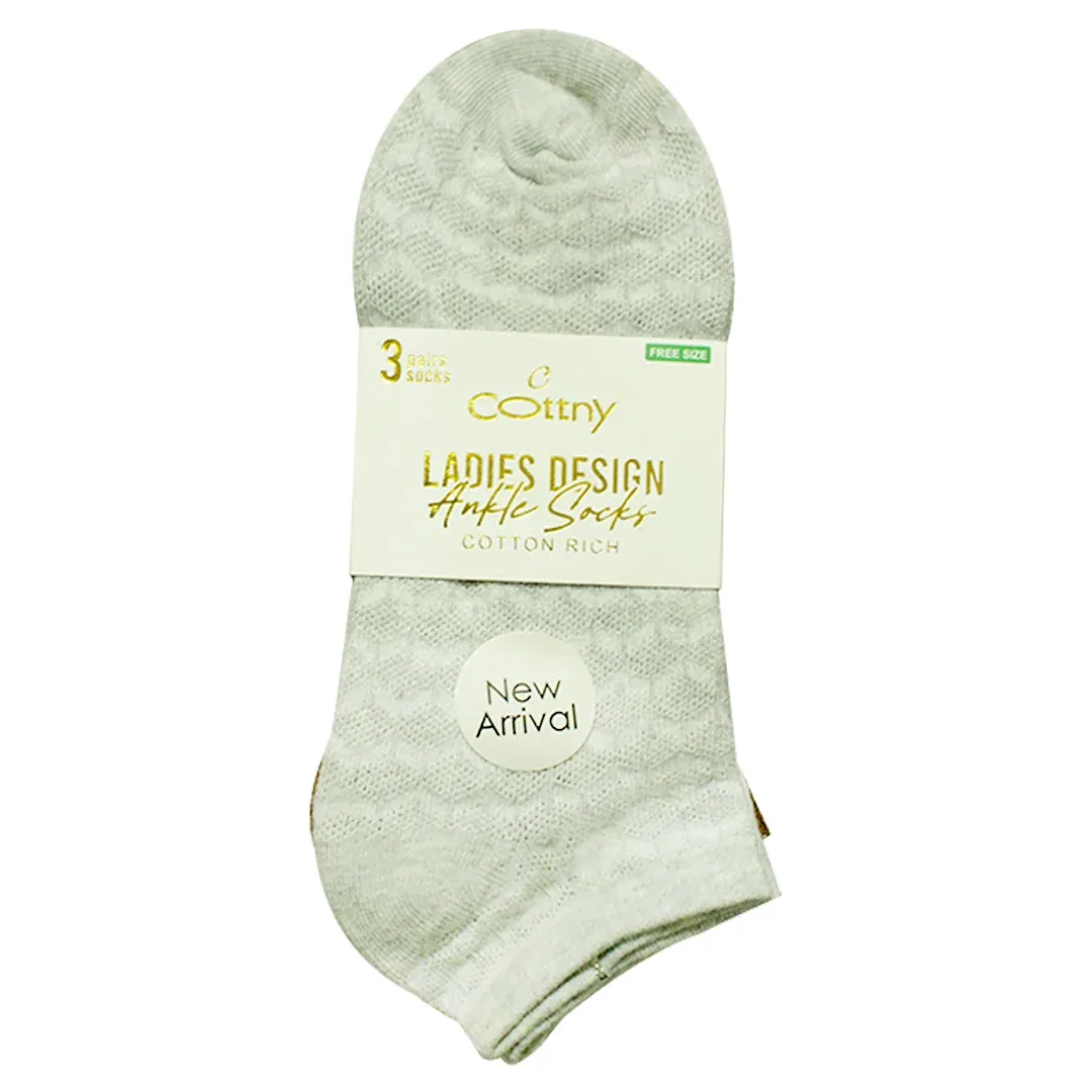 Socquettes femme Cottny, 3 paires