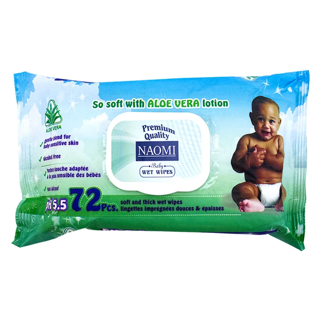 Lingettes bébé Naomi à l’aloe vera, 72 pièces