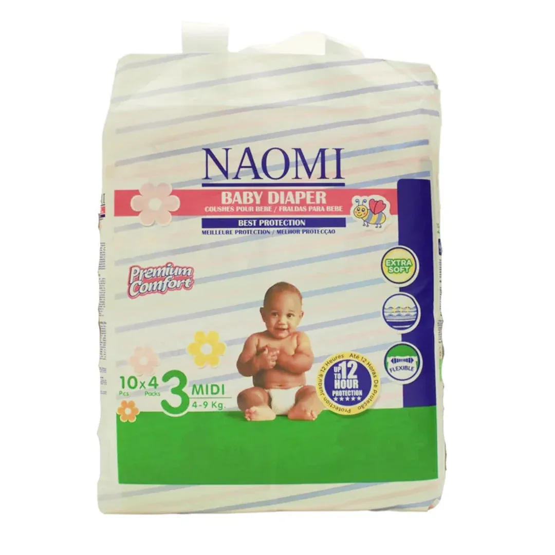 Couches Naomi ultra-douces midi 4-9 kg, 40 pièces