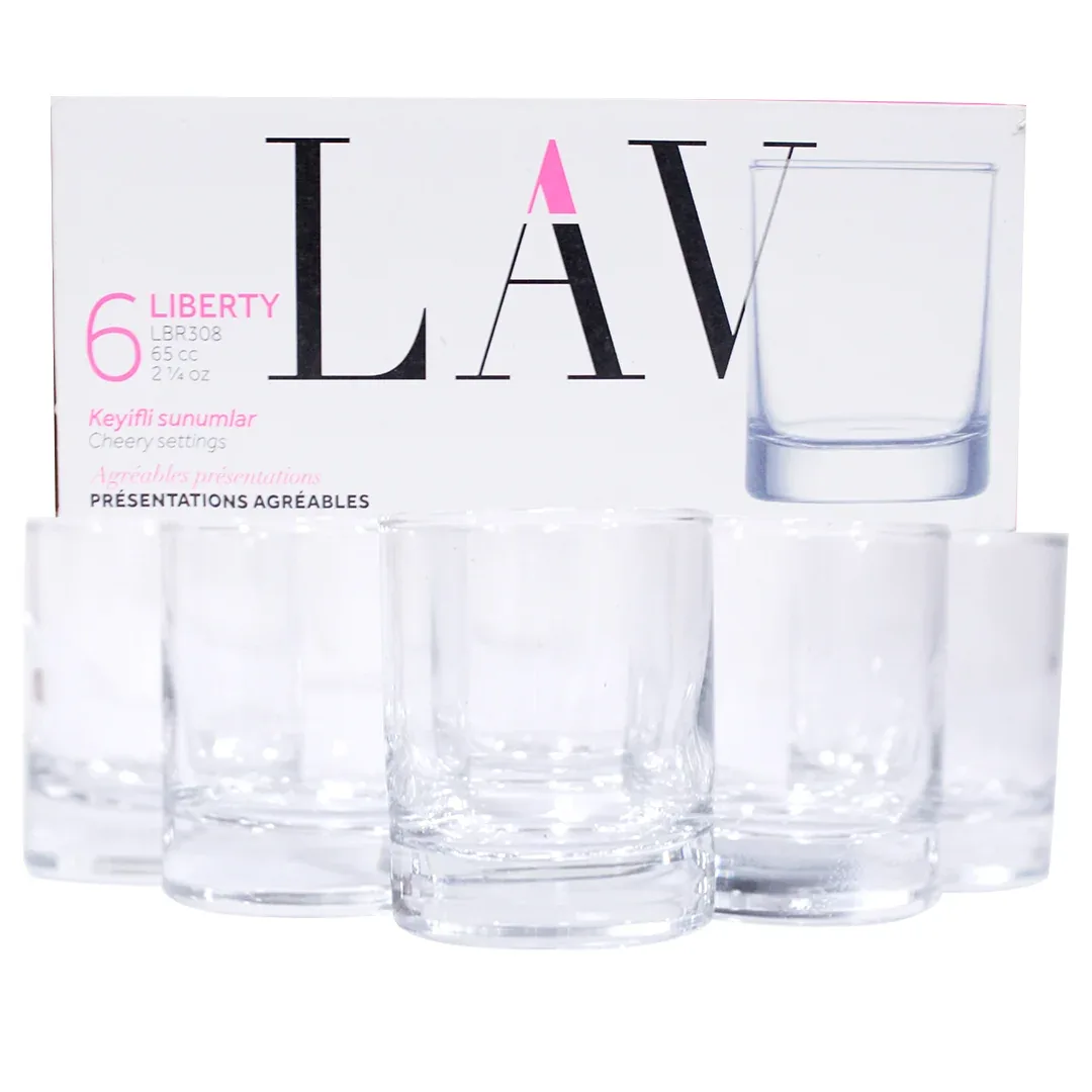 Petits verres LAV Liberty 65 cc, 6 pièces