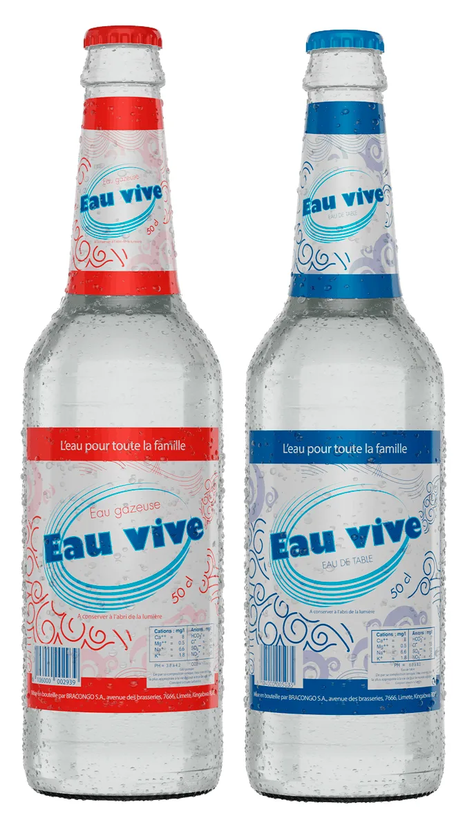Eau Vive mineral water, still and sparkling, 50 cl