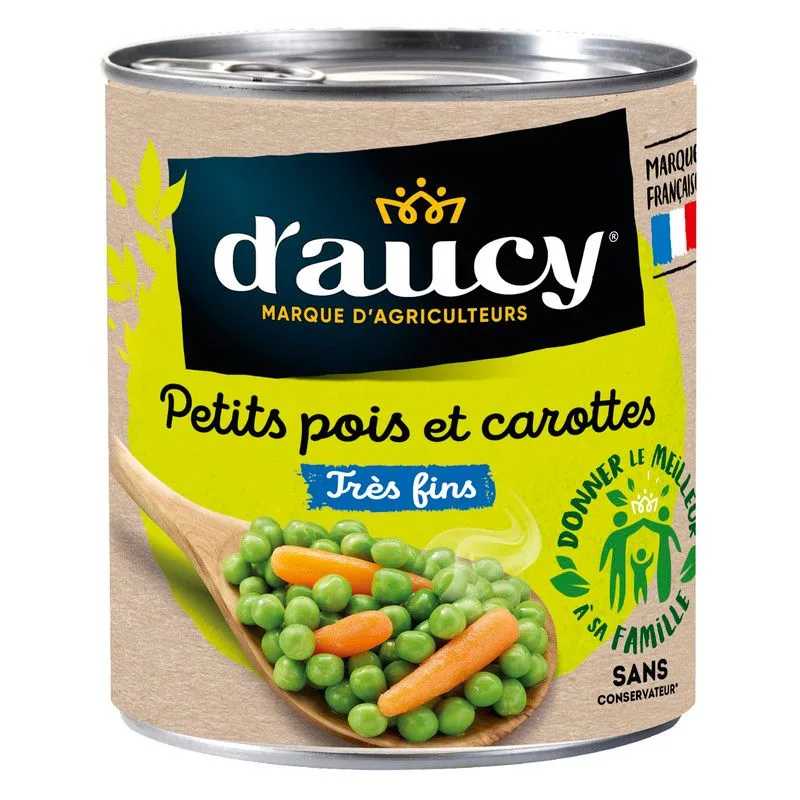D’aucy peas and carrots, 4/4 tin