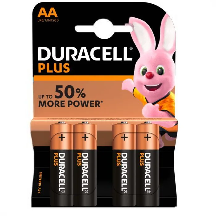Duracell Plus AA batteries, 4
