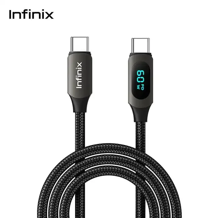 Infinix XDC73 USB-C to USB-C 60 W cable with power display