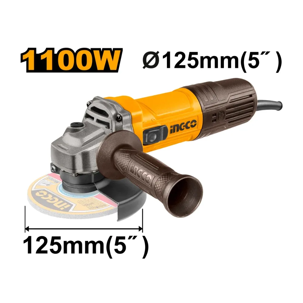INGCO angle grinder, 1,100 W, 125 mm