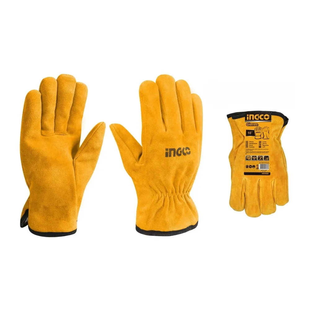 INGCO HGVC02 cowhide split leather work gloves
