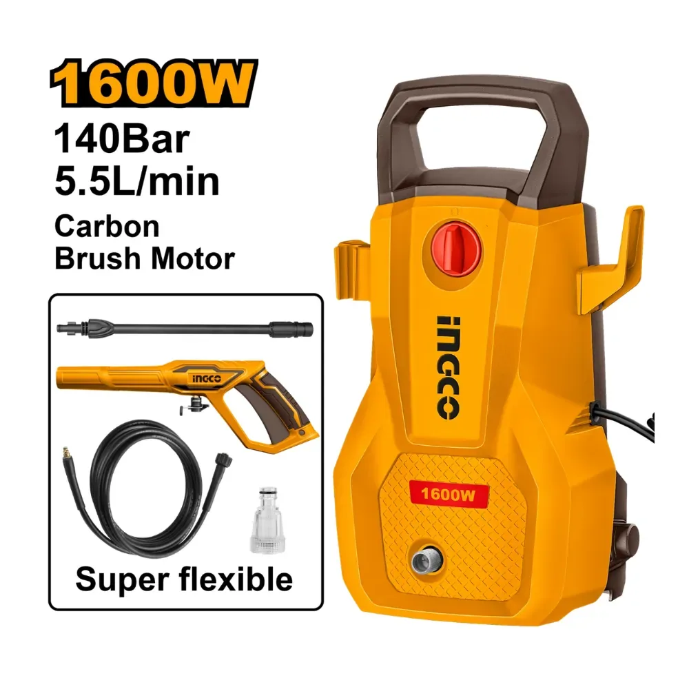 INGCO HPWR16008 pressure washer, 1,600 W, 140 bar