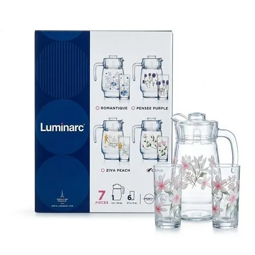 Luminarc 1.5 litre jug and 6 glasses (27 cl)