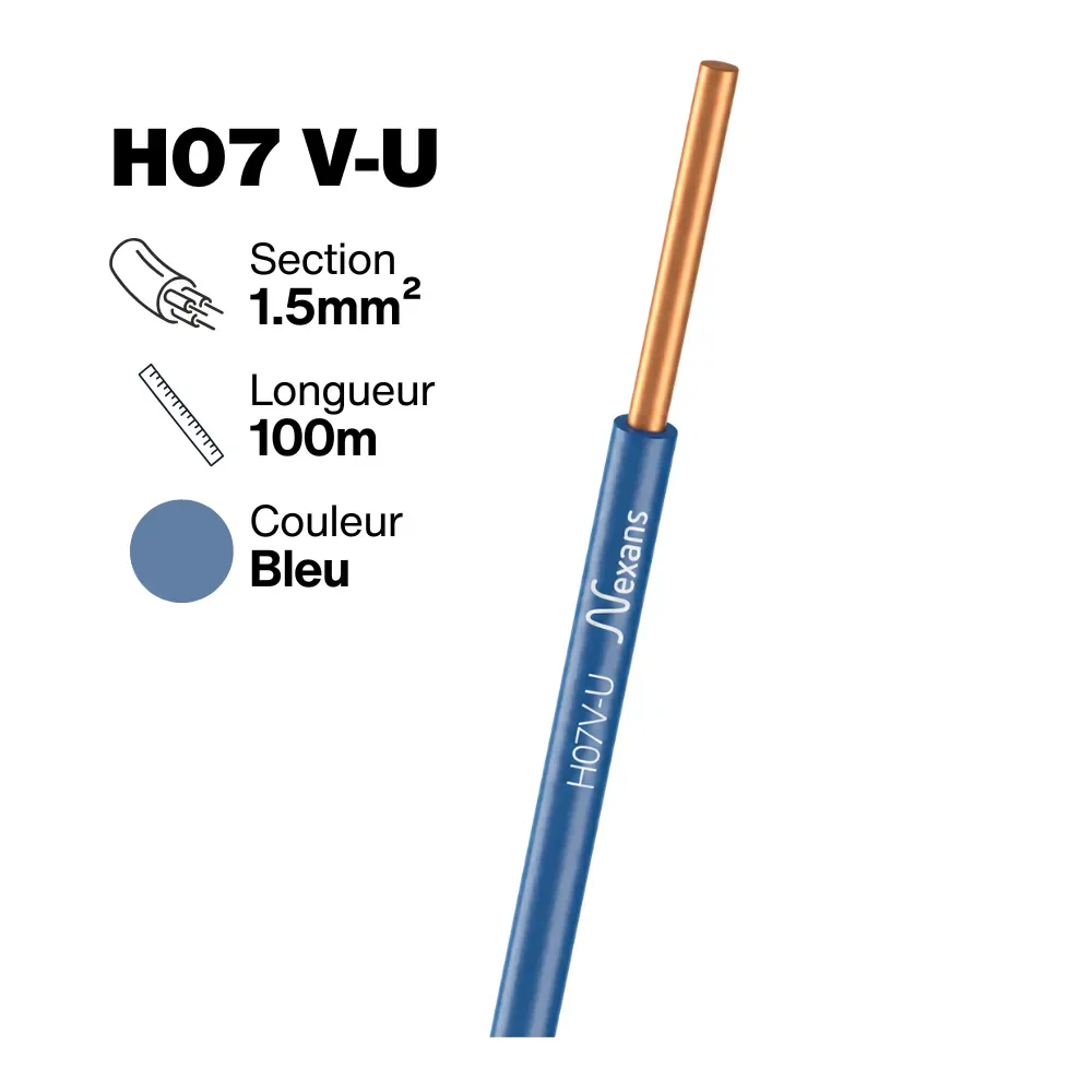 Nexans H07V-U 1.5 mm² solid wire, 100 m roll