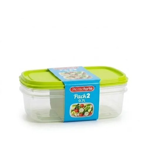 Boîtes hermétiques PlasticForte 0,7 L, lot de 2