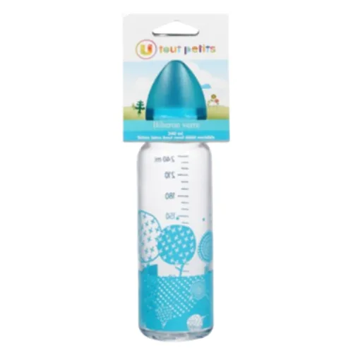 U Tout Petits glass feeding bottle, 240 ml