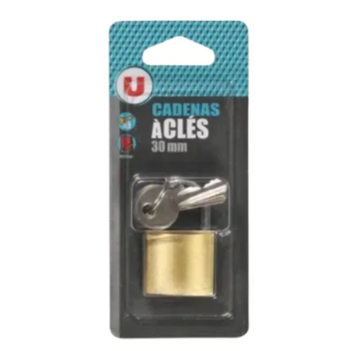 U keyed padlock, 30 mm