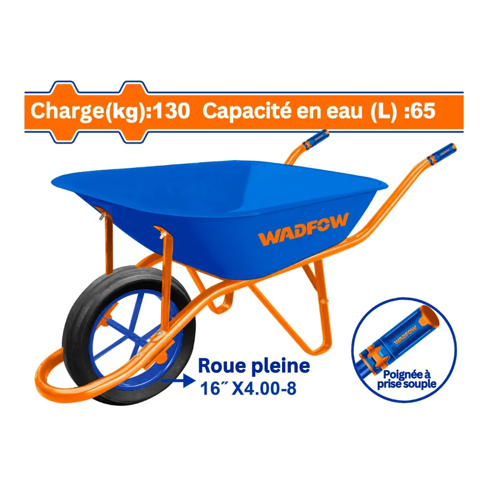 WADFOW WWB1F02 wheelbarrow, 130 kg, solid wheel