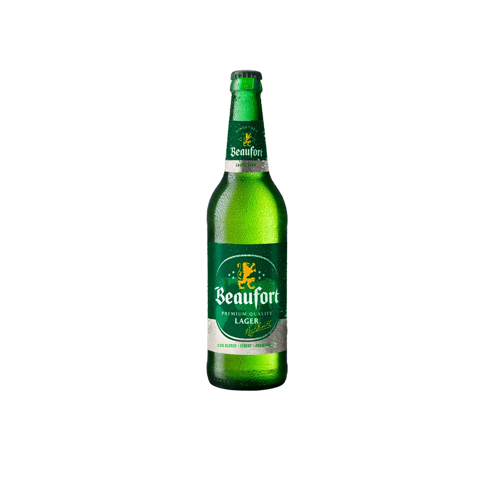 Beaufort Lager beer, 25 cl to 50 cl