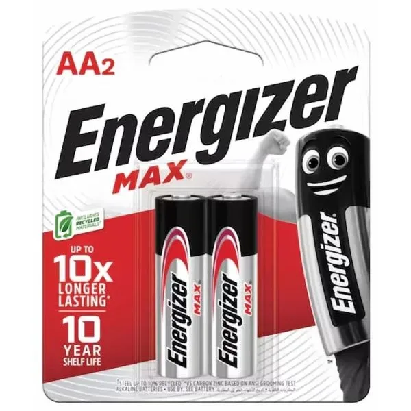 Energizer Max AA alkaline batteries, pack of 2