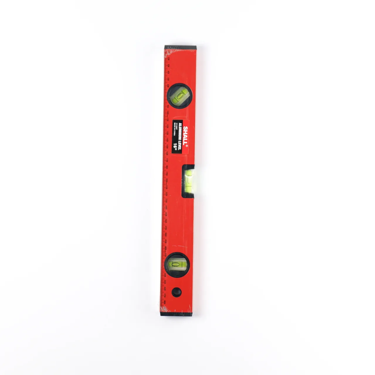 Shall aluminium spirit level 16 in, 3 vials