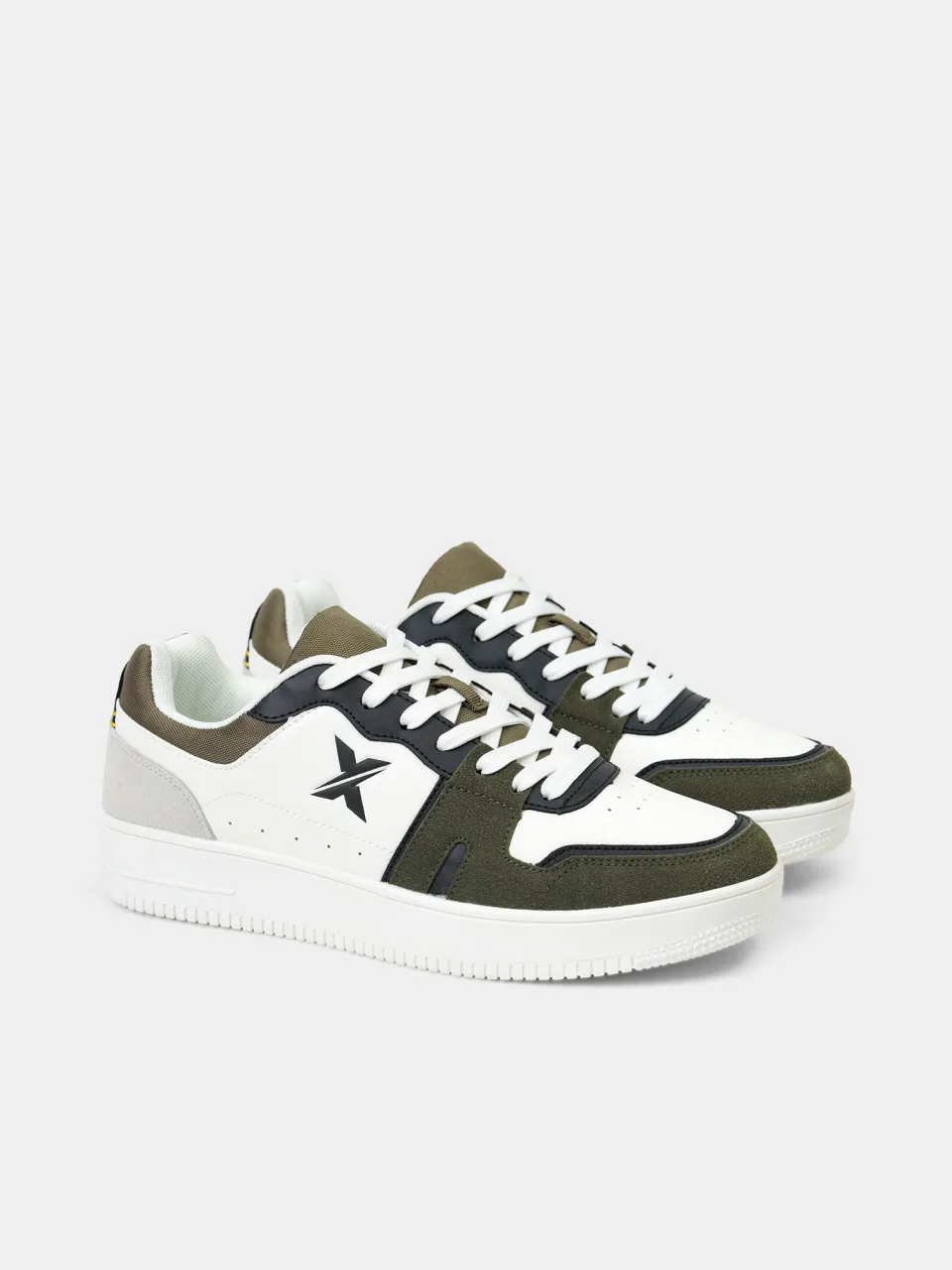 Town Team men’s faux-leather sneakers, olive and white