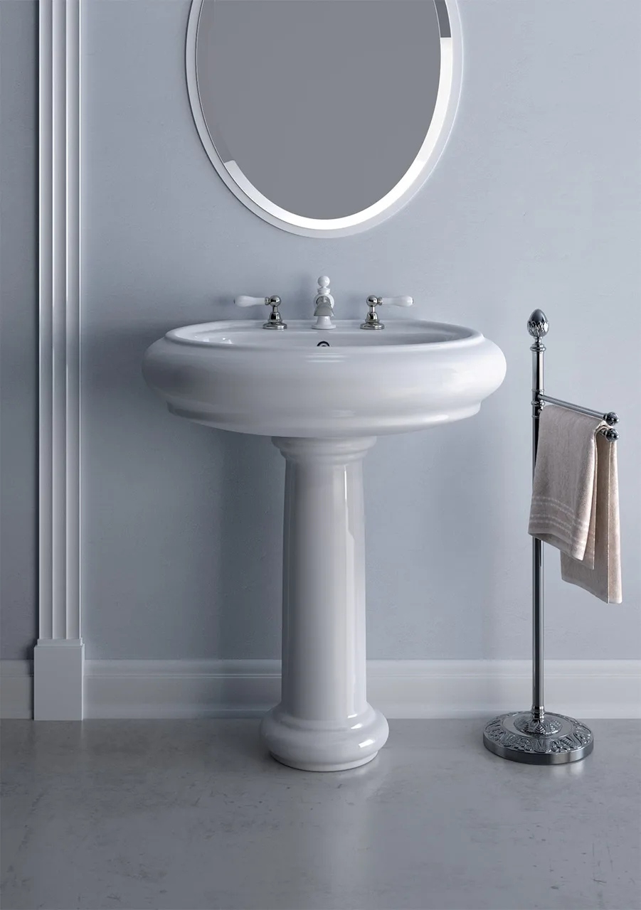 Cleopatra washbasin with pedestal, 70 cm (CLO 01 + CLO 03)
