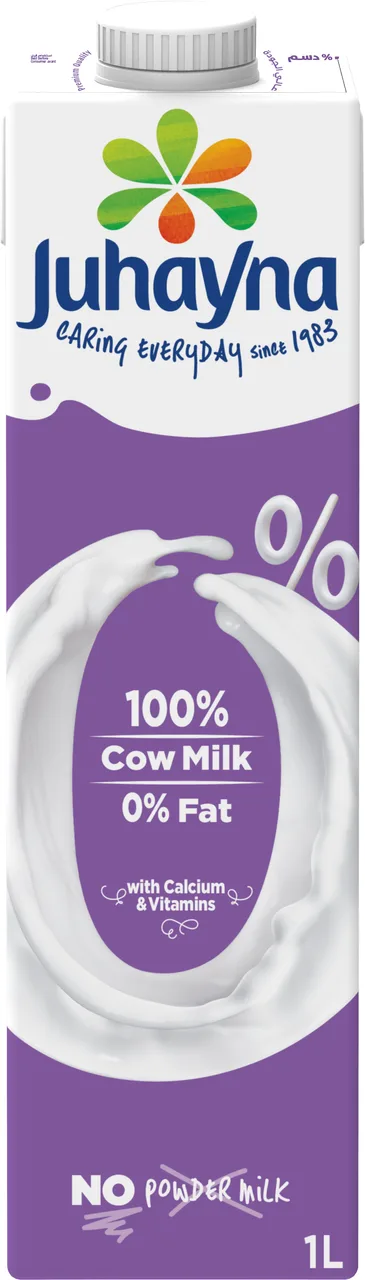 Juhayna 0% fat milk, 1 L packs