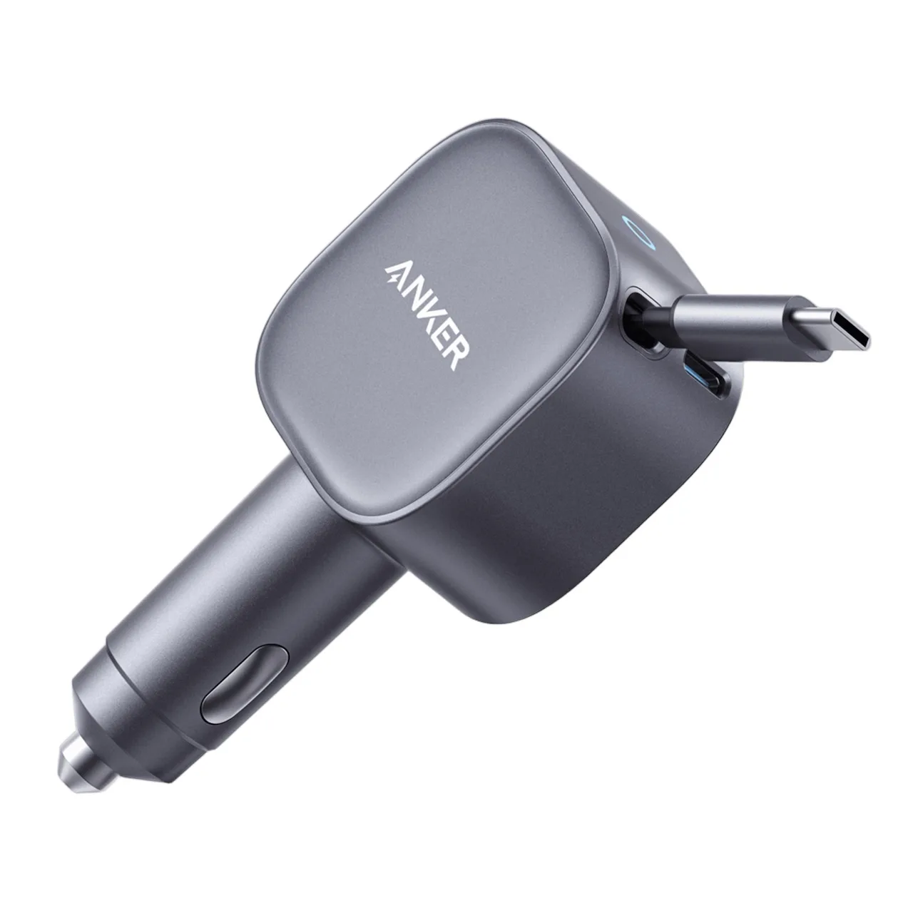 Anker Nano Car Charger 75 W with Retractable USB-C Cable (A2738)