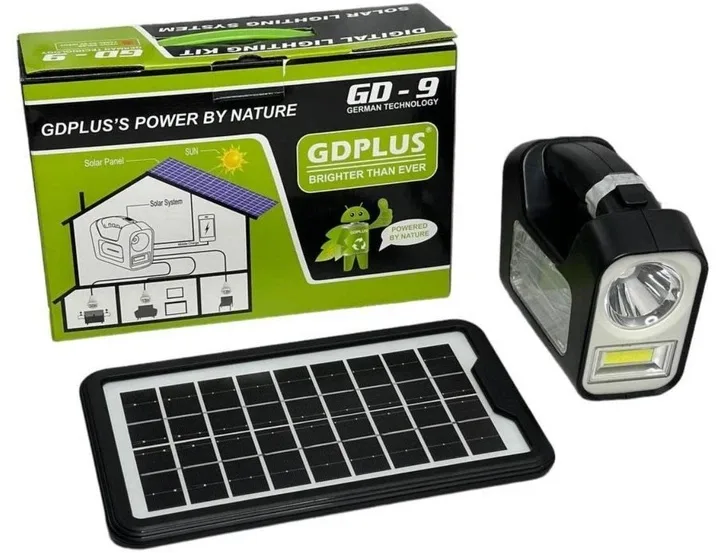 GDPLUS GD-9 Solar Lighting Kit with Lantern and LED Bulbs
