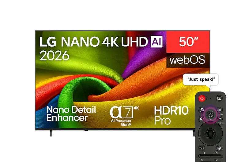 LG 50 inch NANO 4K AI Smart TV 50NU850B6LA (2026)
