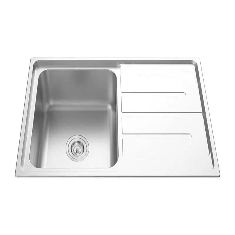 Stainless steel kitchen sink with drainer