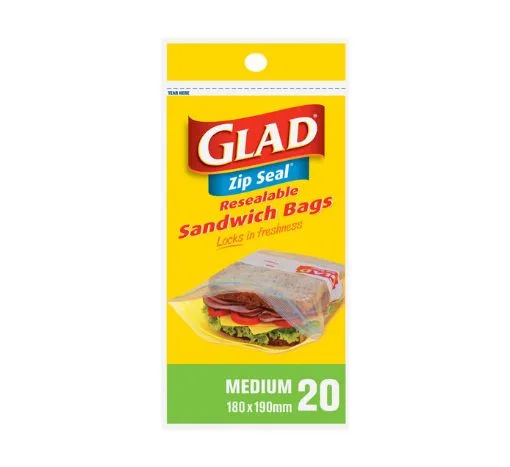 Glad zipper sandwich bags, 20