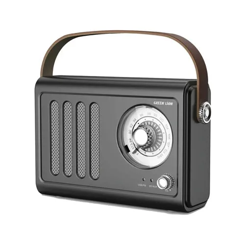 Green Lion Vintage Radio Speaker, Black