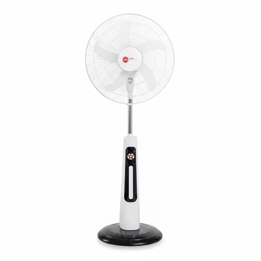 H&A 18-inch Rechargeable Standing Fan with Remote and LED Light