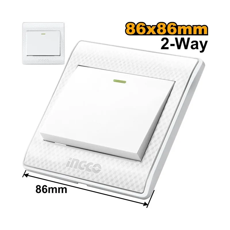 Ingco 2-gang 2-way light switch 16 A, HESSH02103