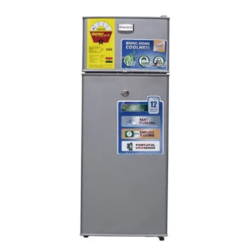 Nasco 110 L Double Door Fridge, Grey