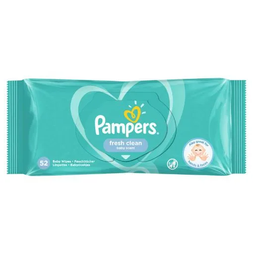 Pampers Fresh Clean baby wipes, 52