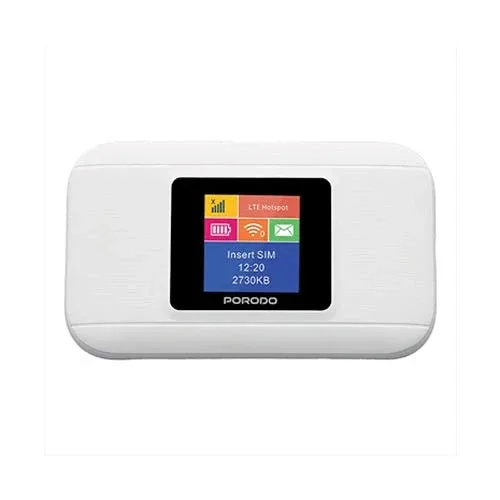 Porodo NexFi 4G Pocket Wi-Fi Router with Screen