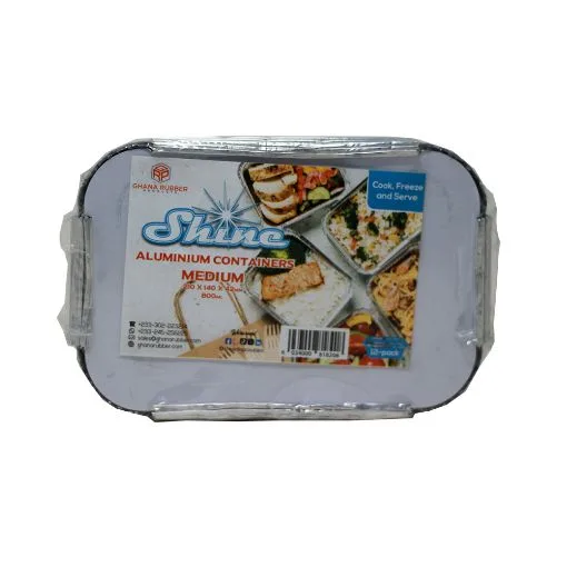 Shine aluminium food containers, medium, 12