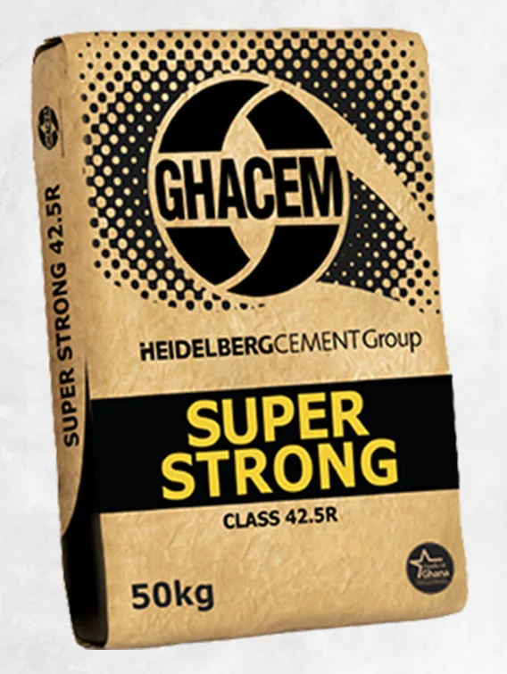 Ghacem Super Strong 42.5R cement, 50 kg bags or bulk