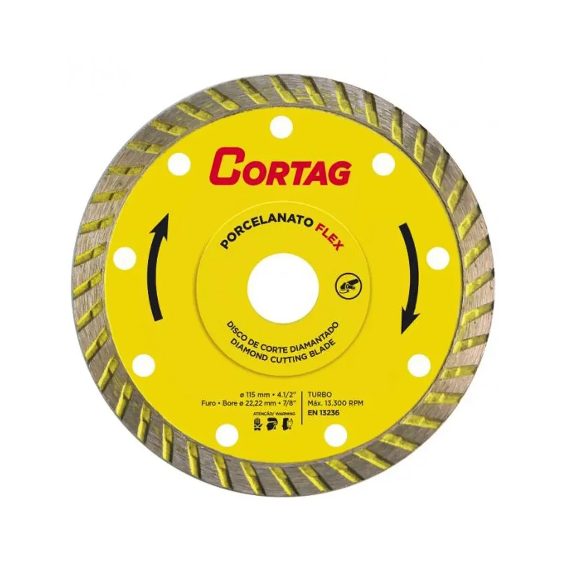 Cortag Porcelanato Flex diski ya almasi ya kukata mm 115