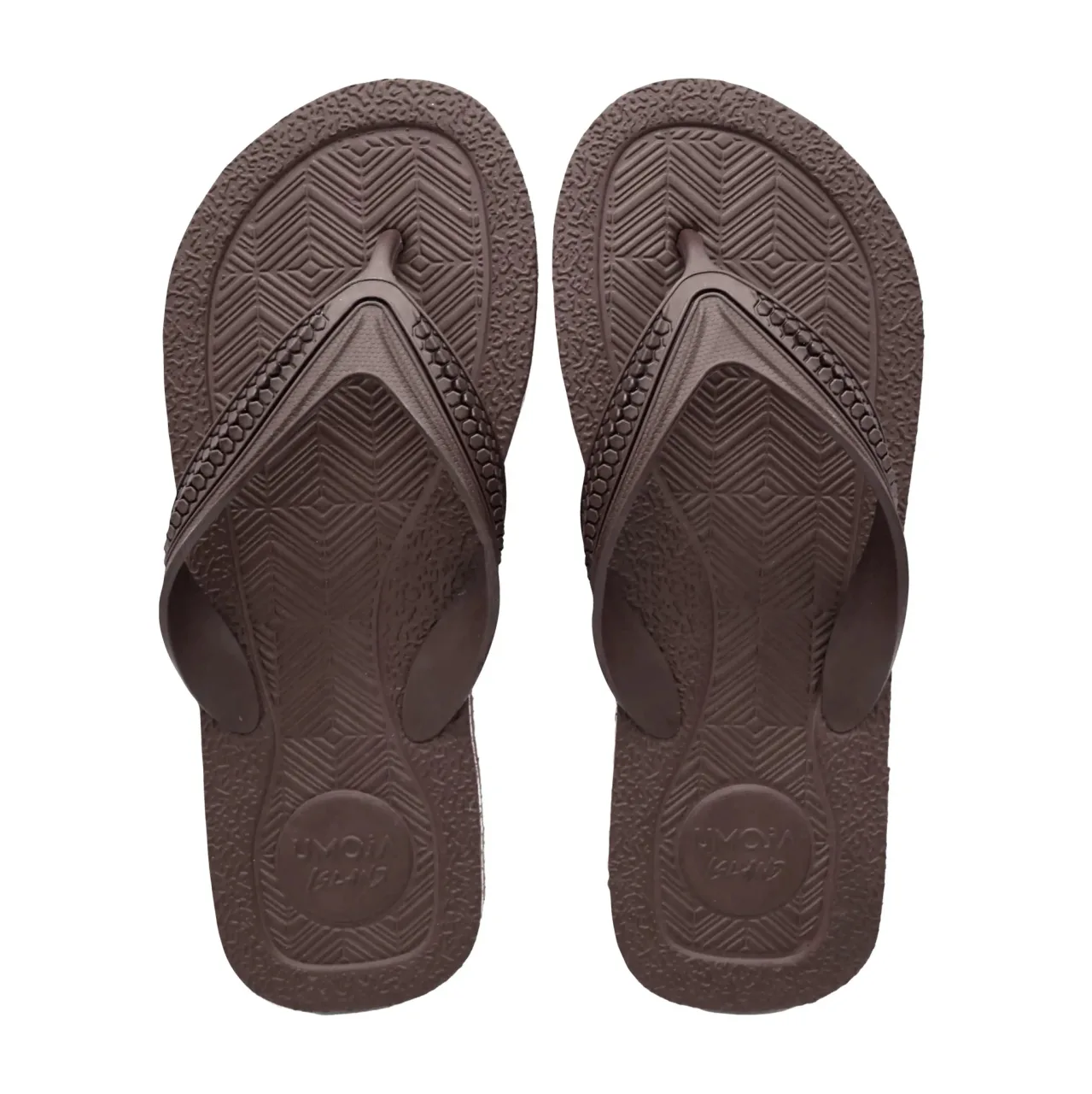 Umoja Island Rubber Flip-Flops, Brown
