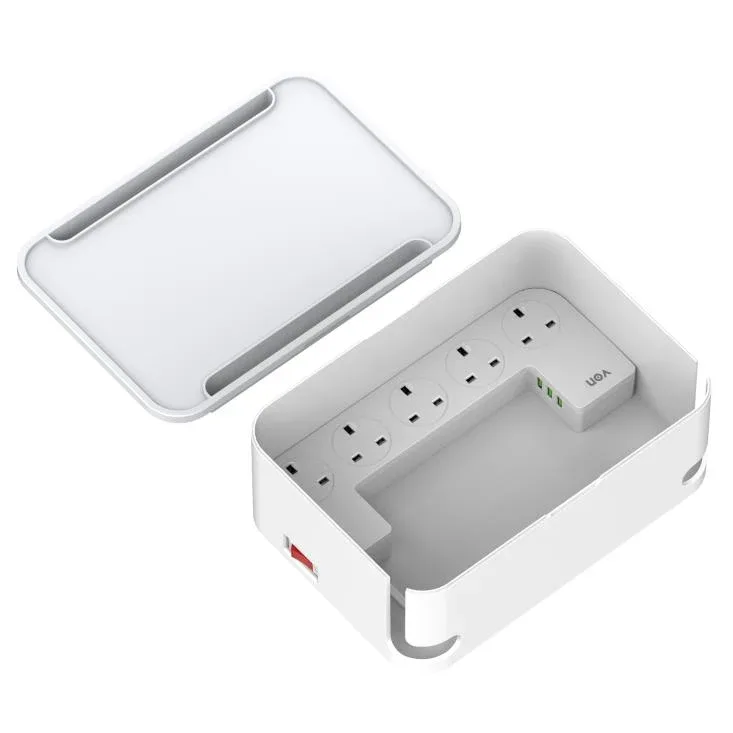Von VPE0515W3ULK 5-way extension with USB and cable box, 2 m