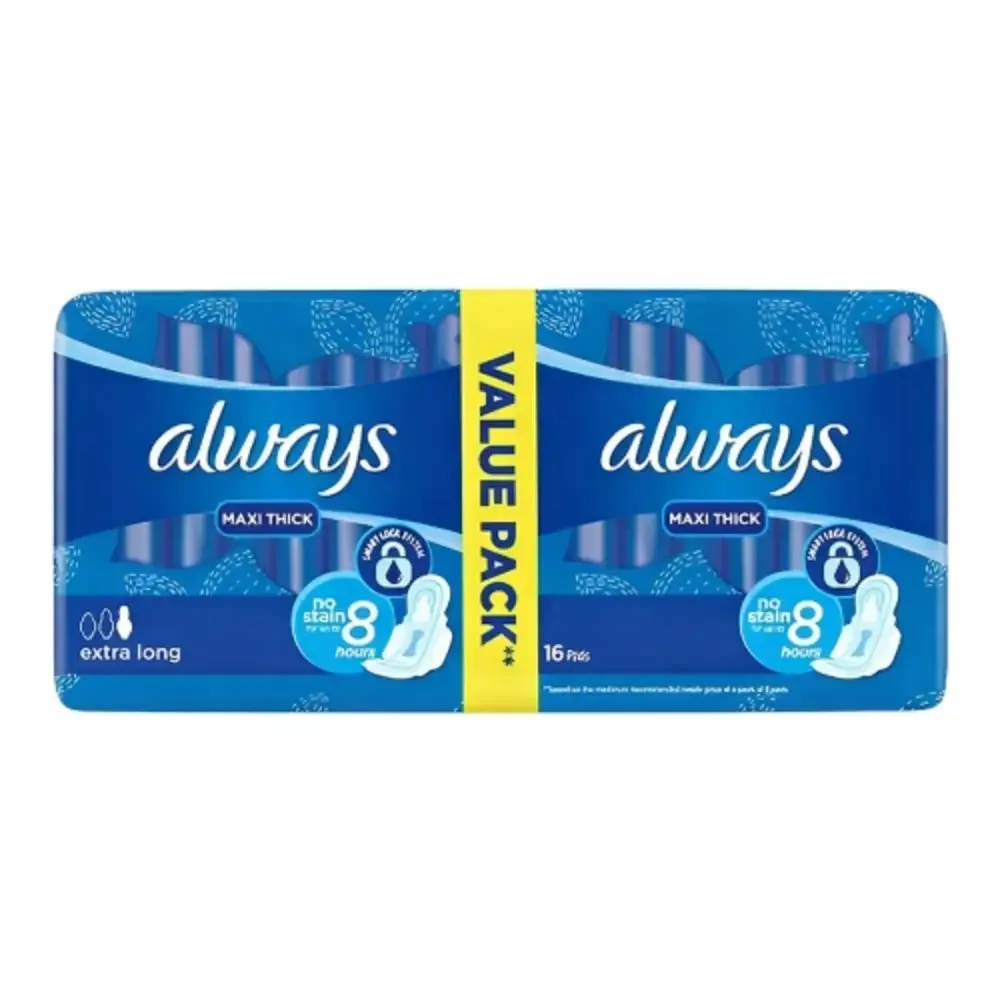 Always Soft Maxi Thick Pads, Value Pack of 2 x 8