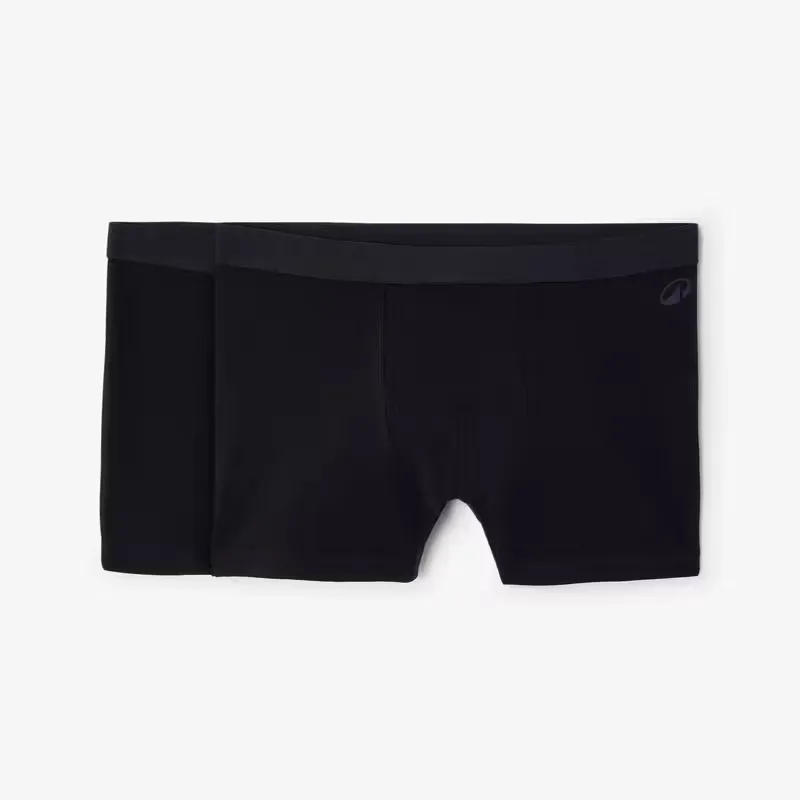 Men’s Short Cotton Boxers, Black, Pack of 2