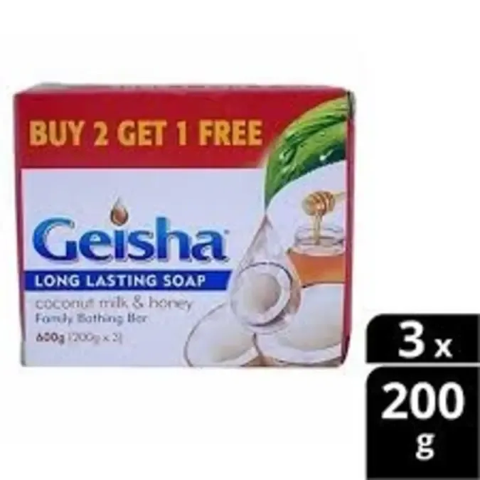 Geisha Coconut Milk and Honey Soap, 3 x 200 g