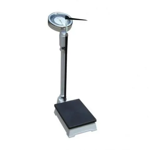 Mechanical physician weighing scale with height rod