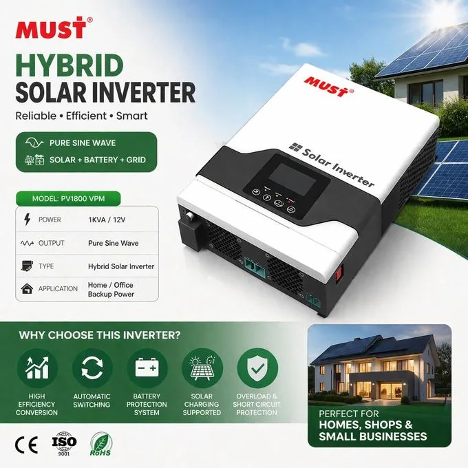 Must 1.5 kVA hybrid solar inverter, 12 V pure sine wave