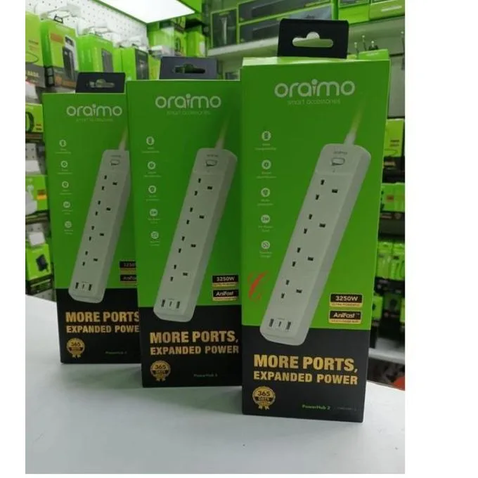 Oraimo PowerHub C 4-socket extension with USB-A and USB-C, 2 m