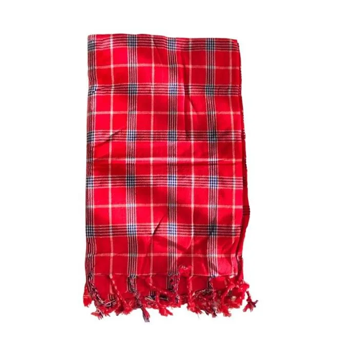 Maasai shuka, red check