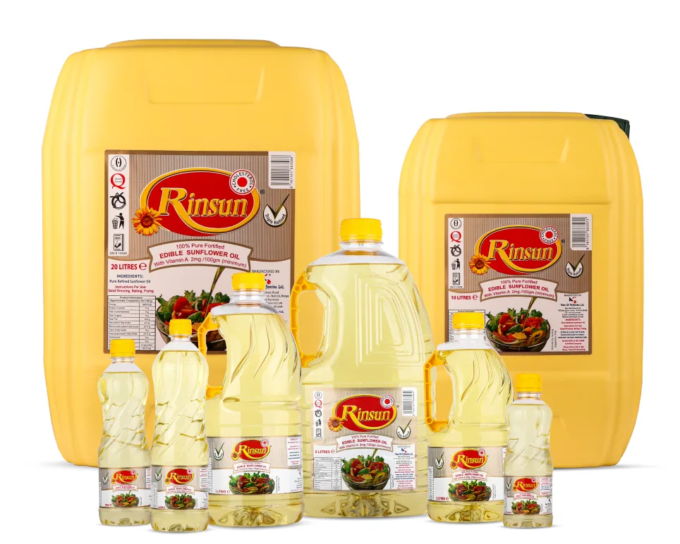 Rinsun sunflower oil, bottles to 20 L jerrycans